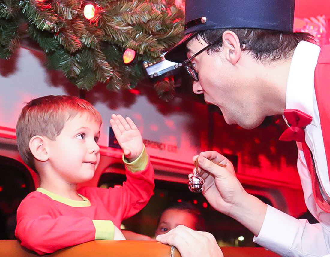Best Polar Express Train Rides & Christmas Trains in Los Angeles Say hi to the conductor before meeting Santa on the Southern California Polar Express Train Ride. Photo courtesy of the train