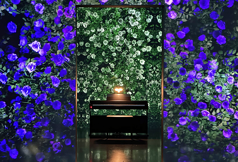 Arte Museum: Room filled with flower projections. 