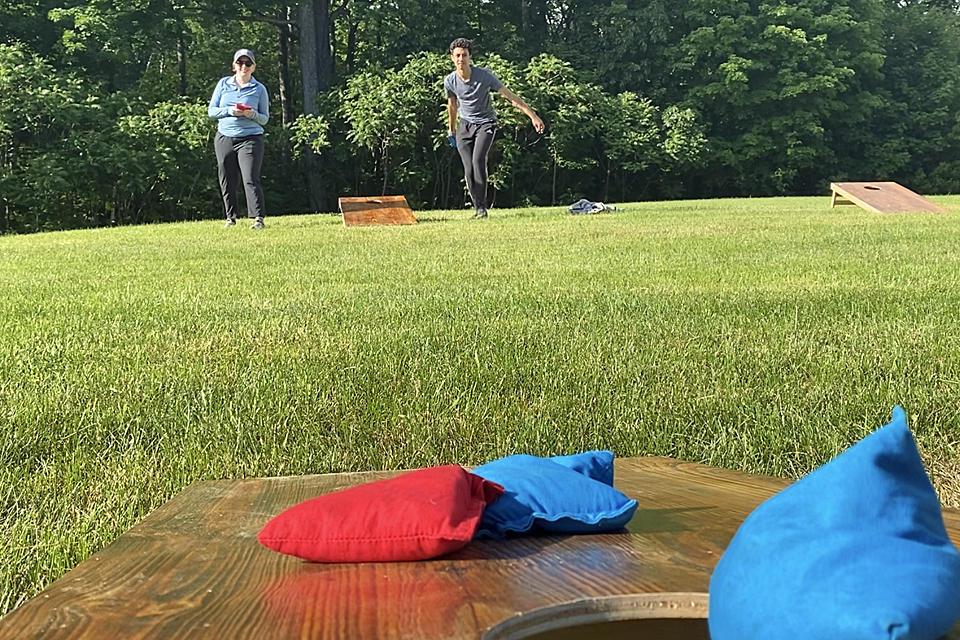 Bluebird Sunapee cornhole game