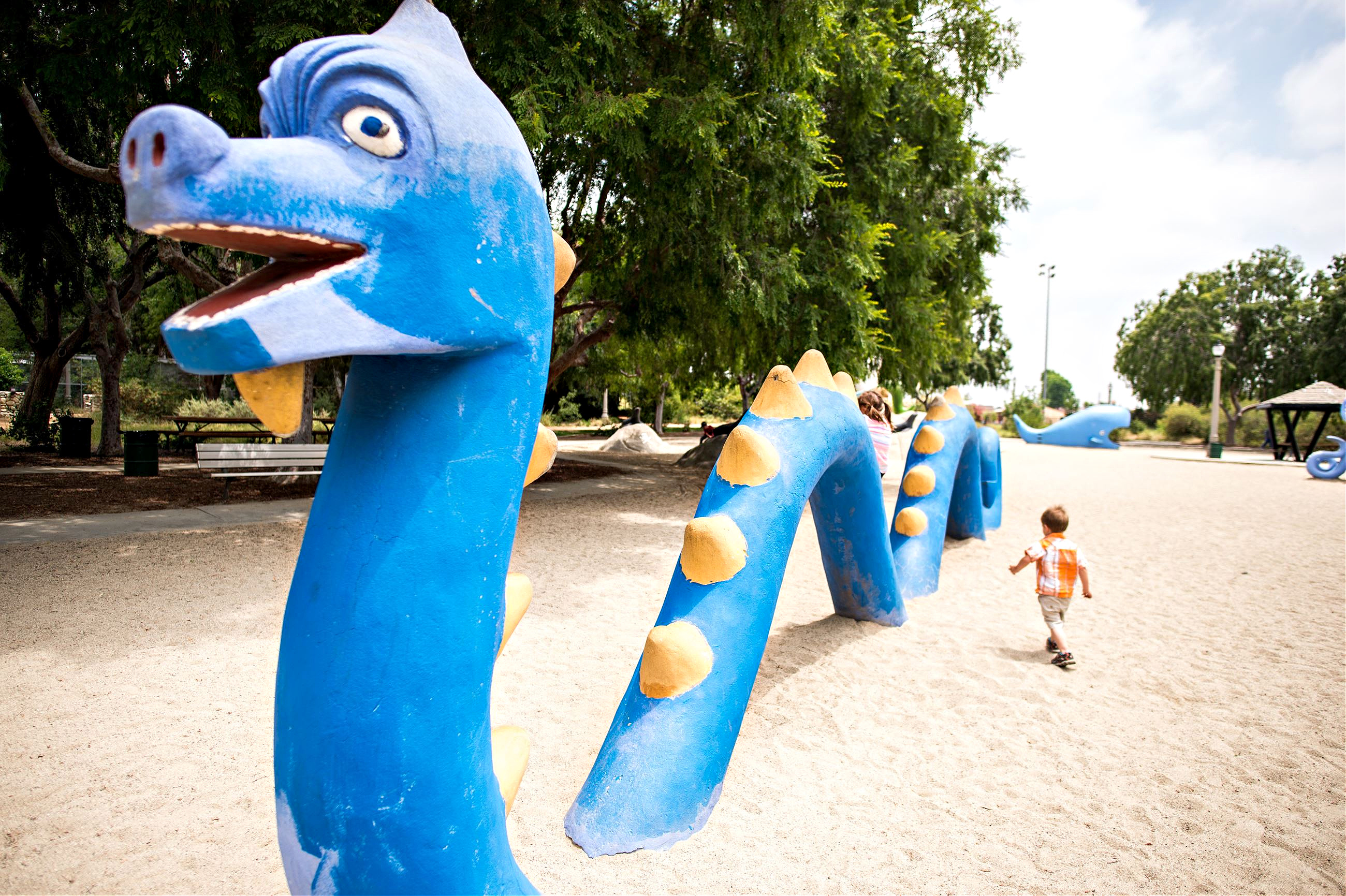 The Best Playgrounds in Los Angeles: They’re Even Worth Crossing the 405 Vincent Lugo Park, also called Dinosaur or Monster Park, was nominated to the California Register of Historic Places. Photo courtesy of the City of San Gabriel
